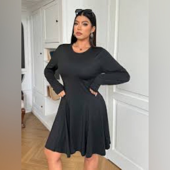 Zara Black Long Sleeve A-Line Dress - Picture 7 of 10